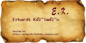 Erhardt Kálmán névjegykártya